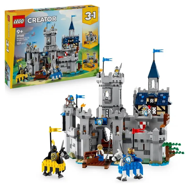 Creator 3 v 1 31168 Středověký hrad a rytíři na koních