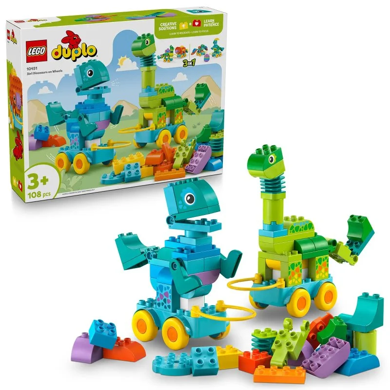 DUPLO® 10451 3 v 1: Dinosauři na kolečkách