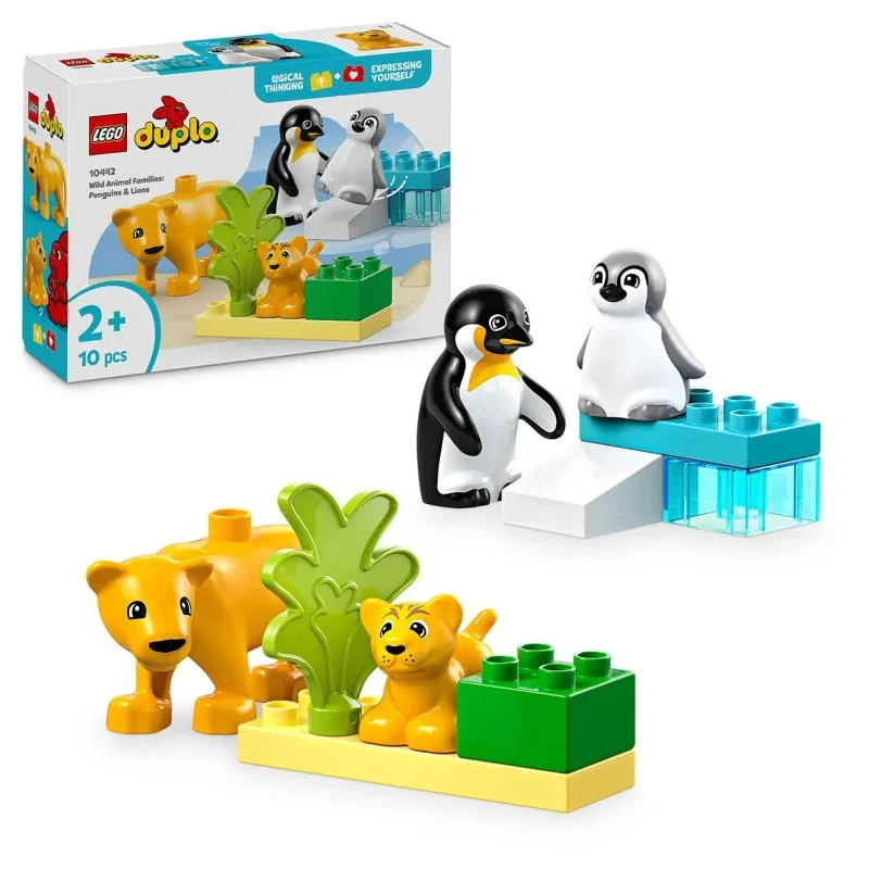 DUPLO® 10442 Rodinky divokých zvířat: Tučňáci a lvi