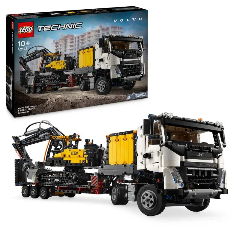 Technic 42175 Nákladní auto Volvo FMX a elektrický bagr Volvo EC230