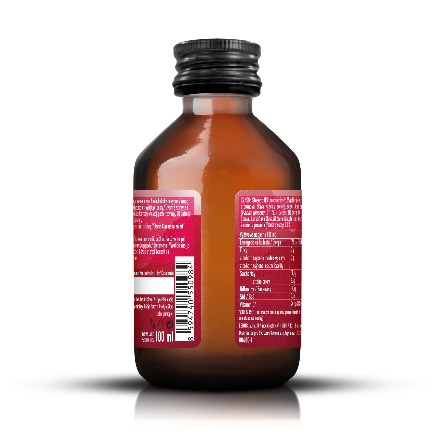 LEROS Healthy booster Energy shot (100 ml) - podpoří koncentraci a výkon