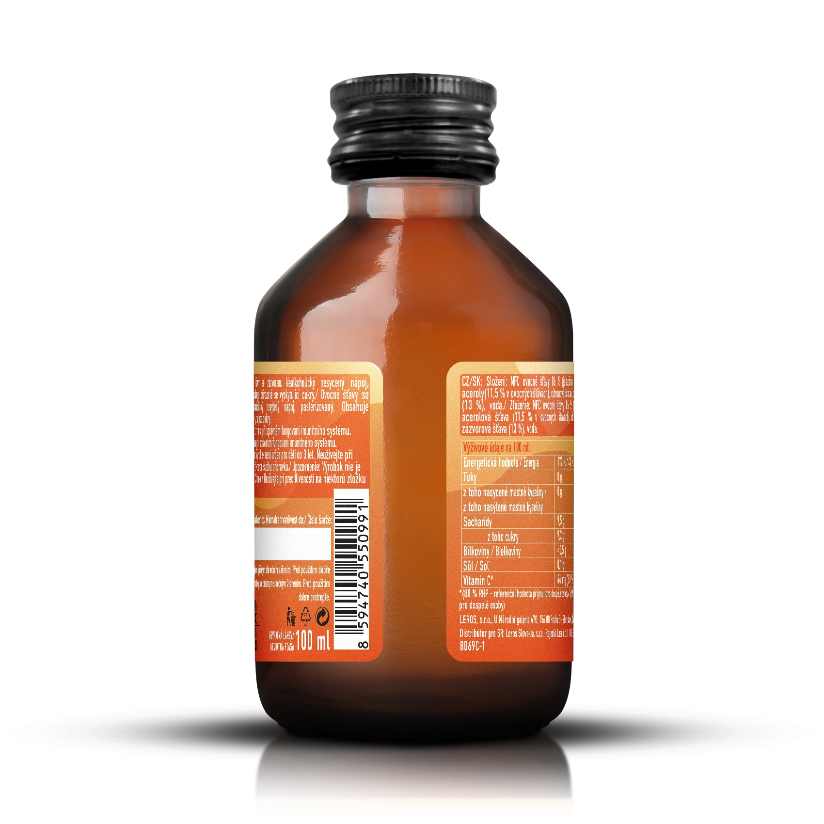 LEROS Healthy booster Zázvor & Acerola Immunity shot (100 ml) - pro posílení obranyschopnosti
