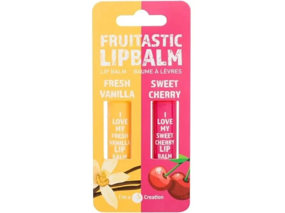 2K Lip Balm Set – dárková sada balzámů na rty Fresh Vanilla + Sweet Cherry 2 × 4,2 g