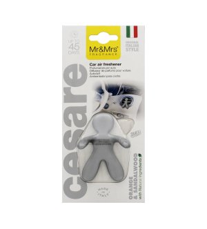 Cesare Orange & Sandalwood vůně do auta stříbrná