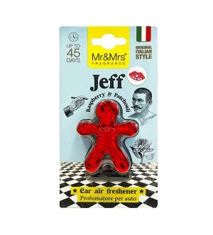 Mr&Mrs Fragrance Jeff Chrome Raspberry & Patchouli vůně do auta červená