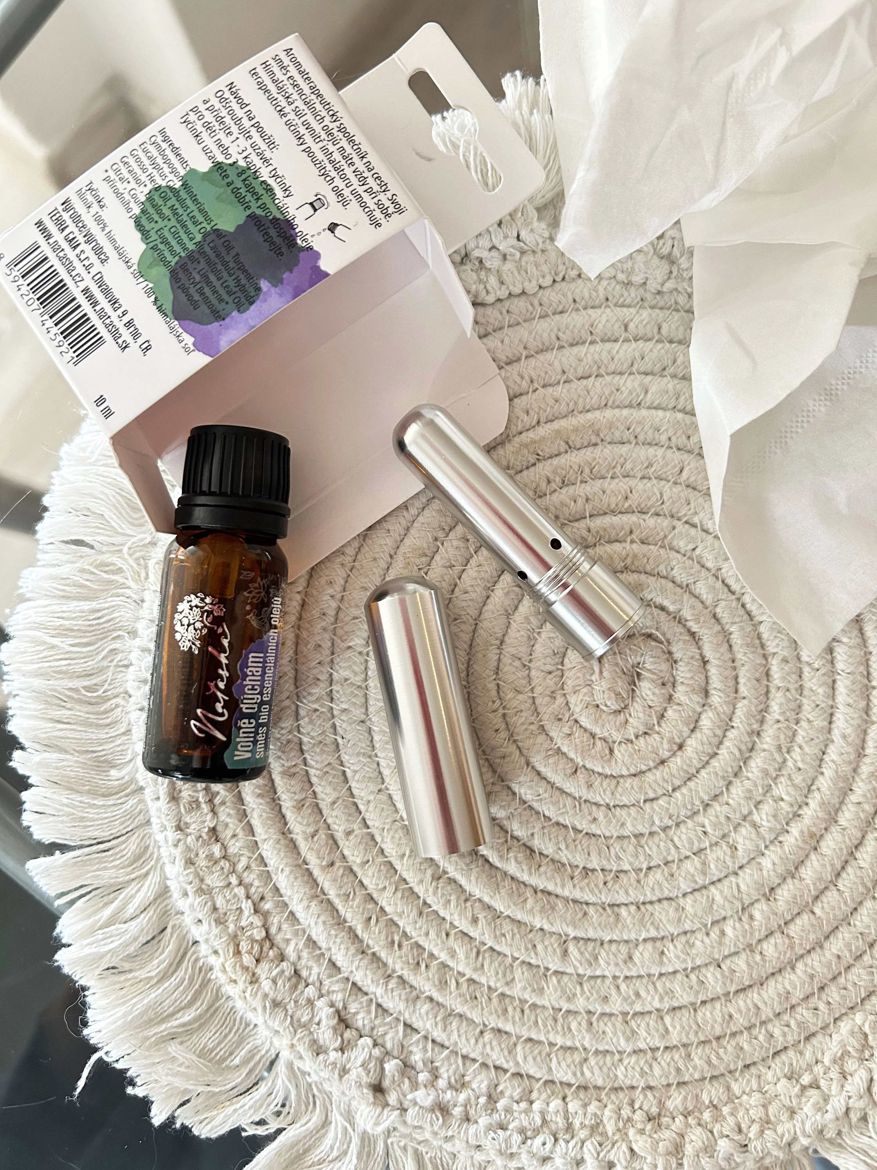 Natasha Aroma sada s inhalátorem - Volně dýchám - pomocník při ucpaném nosu