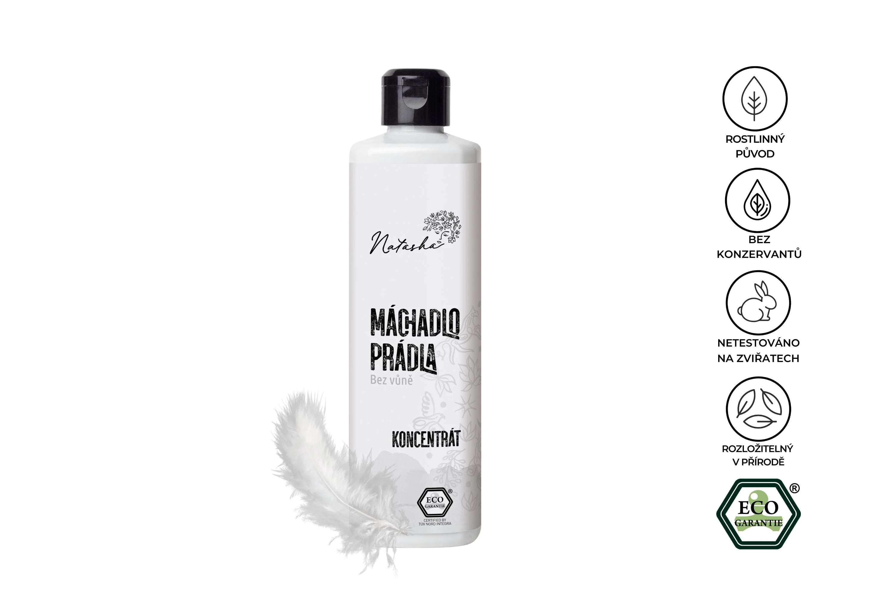 Natasha Máchadlo prádla bez vůně - koncentrát 500 ml - chrání oblečení i vaši pokožku
