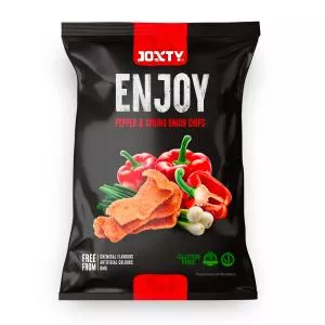 New Delespine Chipsy bramborové s červenou paprikou a jarní cibulkou 40 g   JOXTY ENJOY CHIPS