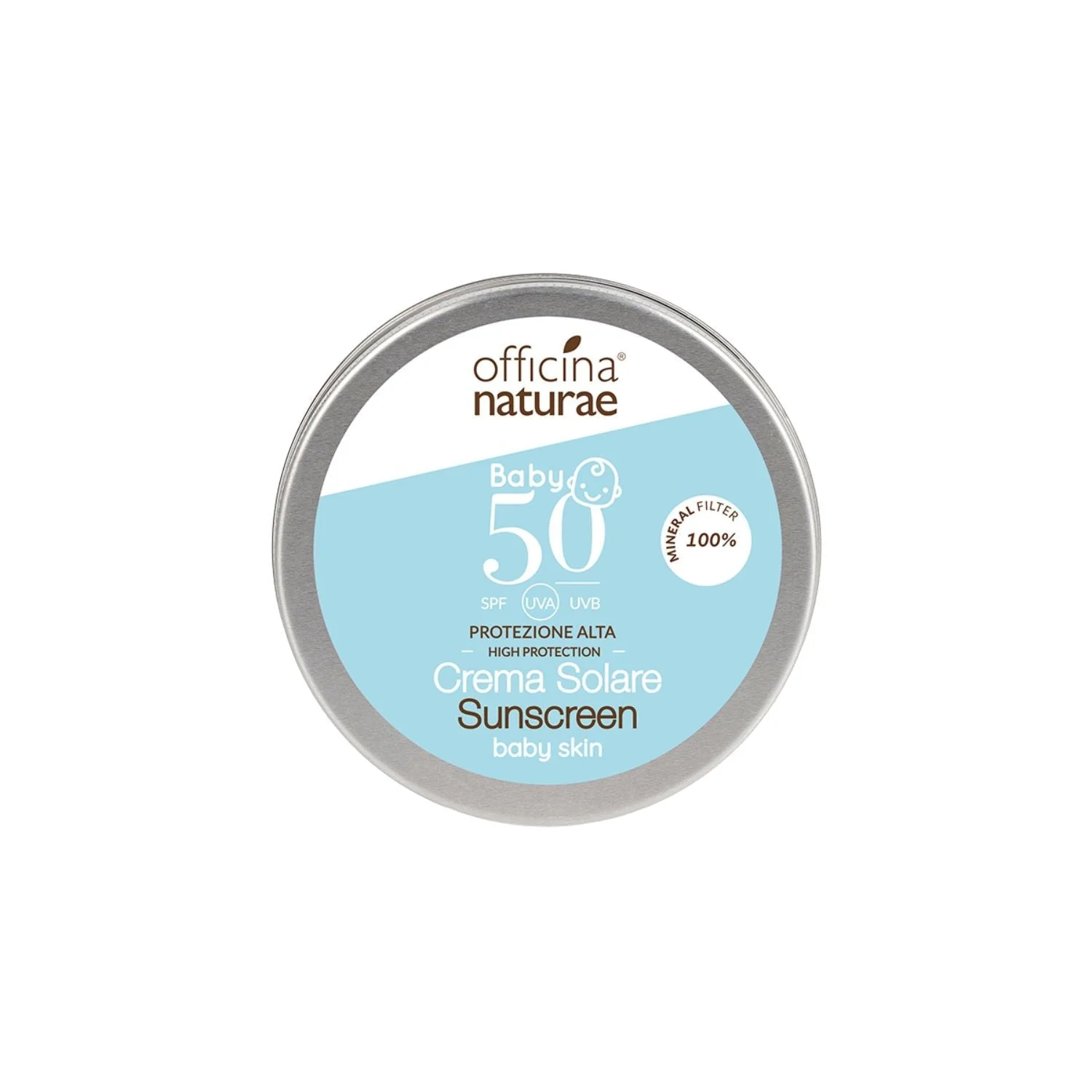 Officina Naturae Opalovací krém pro děti a citlivou pokožku SPF 50 v plechové dóze (75 ml) - bez parfemace