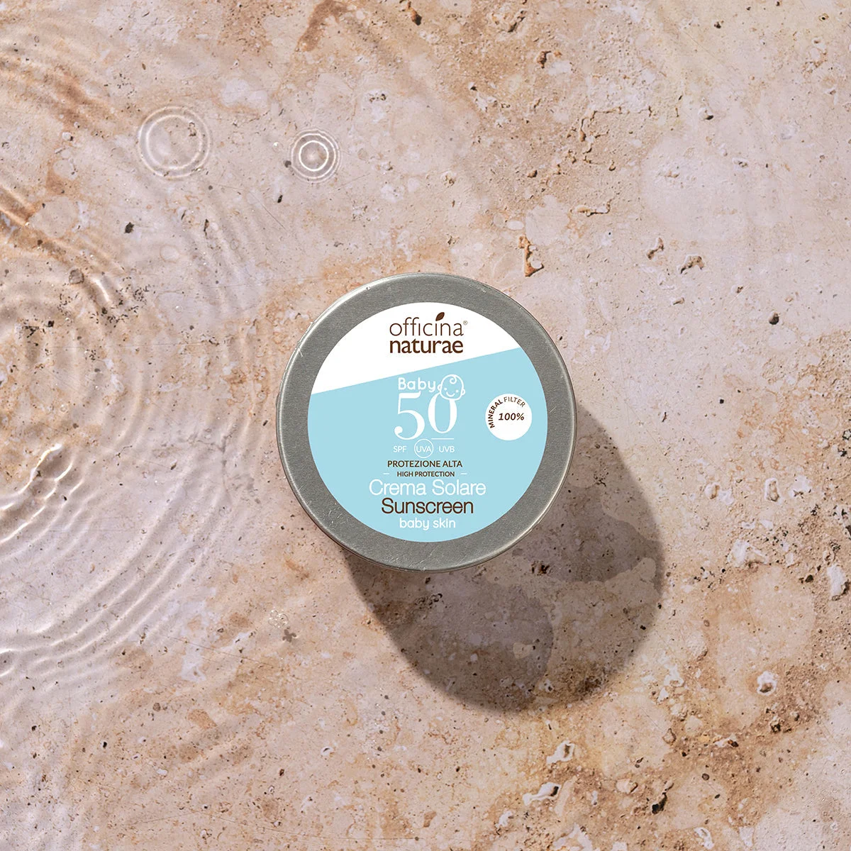 Officina Naturae Opalovací krém pro děti a citlivou pokožku SPF 50 v plechové dóze (75 ml) - bez parfemace