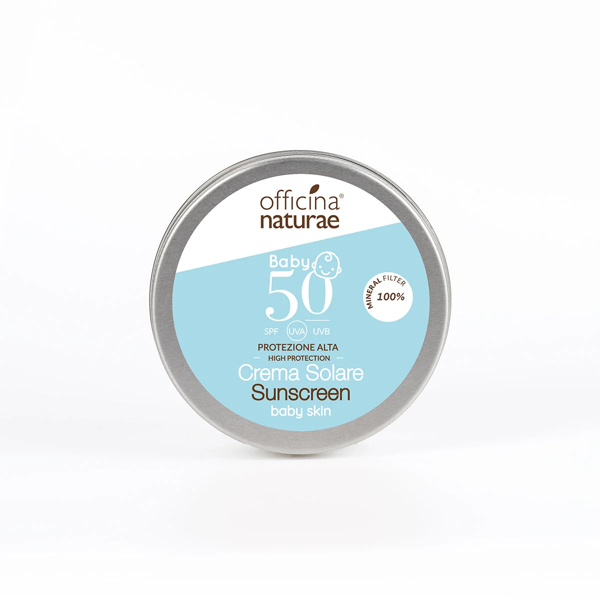 Officina Naturae Opalovací krém pro děti a citlivou pokožku SPF 50 v plechové dóze (75 ml) - bez parfemace