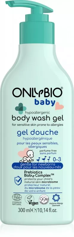 OnlyBio Hypoalergenní mycí gel pro miminka (300 ml) - vhodný pro alergiky a atopiky