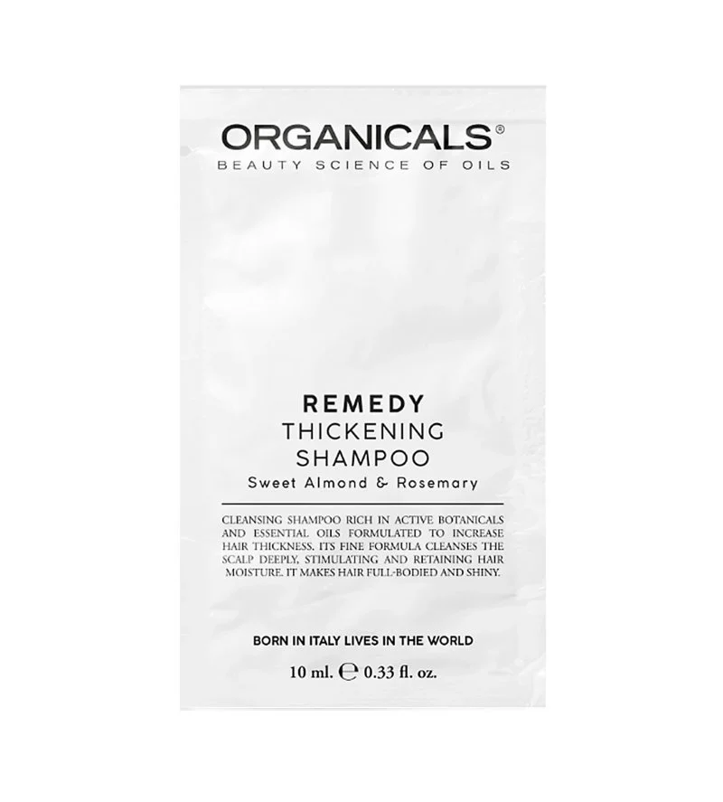 REMEDY Thickening Shampoo Sweet Almond & Rosemary posilující šampon pro jemné vlasy 10 ml