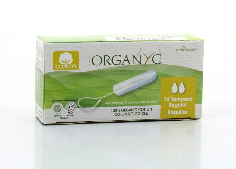 Organyc Tampony Regular (16 ks) - 100% z biobavlny, 2 kapičky