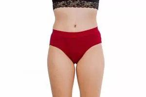 Pinke Welle Menstruační kalhotky Bikiny červené - stř. a slabá menstruace (XL)