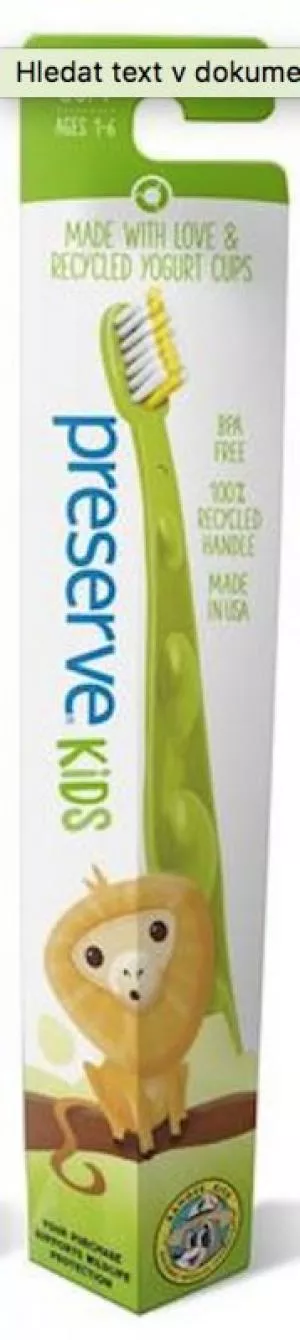 Preserve Dětský zubní kartáček (soft) - zelený - z recyklovaných kelímků od jogurtů