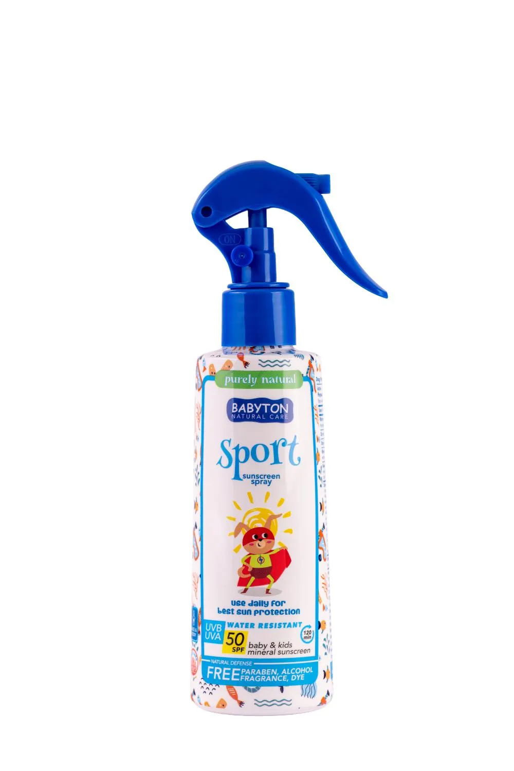 Babyton Přírodní opalovací krém ve spreji SPORT SPF50 200 ml