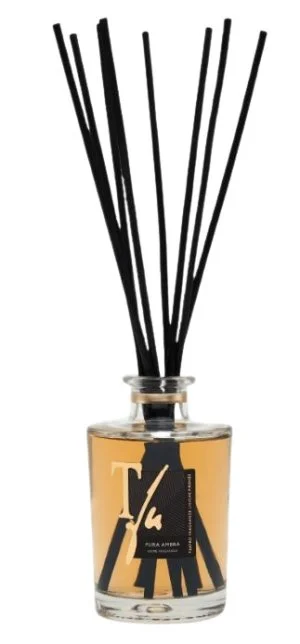 PURA AMBRA STICKS 250 ml VŮNĚ DO INTERIÉRU (včetně 10 černých bambusových tyčinek o délce 30 cm)