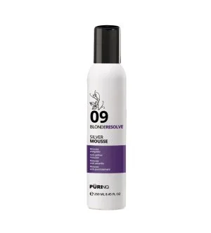 PURING 09 BlondeResolve Silver Mousse bezoplachová neutralizační pěna pro blond, šedé a odbarvené vlasy