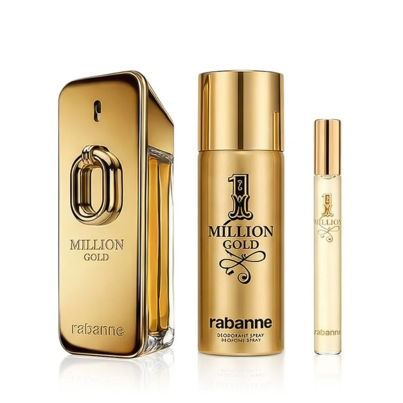 Rabanne Million Gold Intense 100 ml + EDT MINI 1 Milion 10 ml + DEO ve spreji parfémovaná voda pro muže 150 ml
