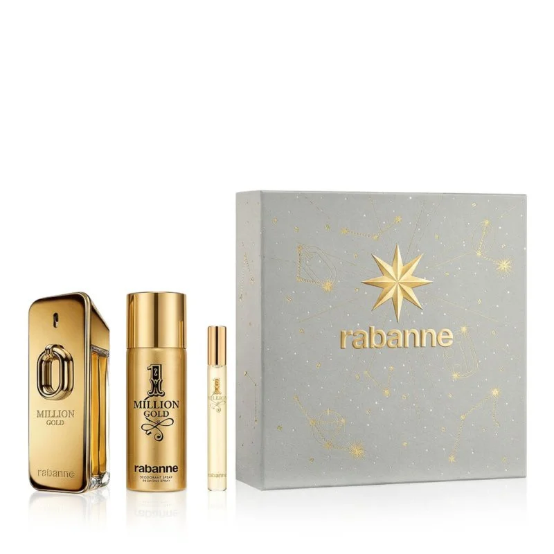 Rabanne Million Gold Intense 100 ml + EDT MINI 1 Milion 10 ml + DEO ve spreji parfémovaná voda pro muže 150 ml