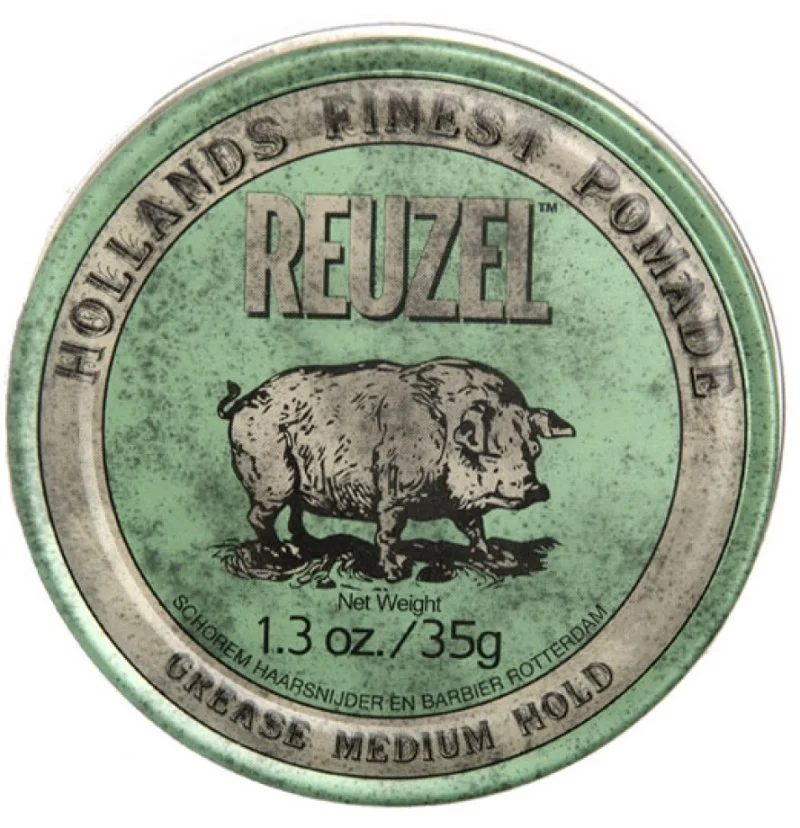 Styling Green Pomade Grease Medium Hold pomáda na vlasy se středním zpevněním a leskem 35g pro muže
