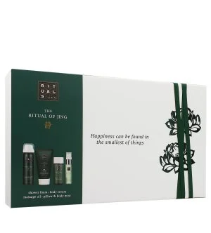 Rituals The Ritual of Jing dárková sada sprchový gel 50 ml + tělový krém 70 ml + masážní olej 50 ml + mlha na tělo a polštář