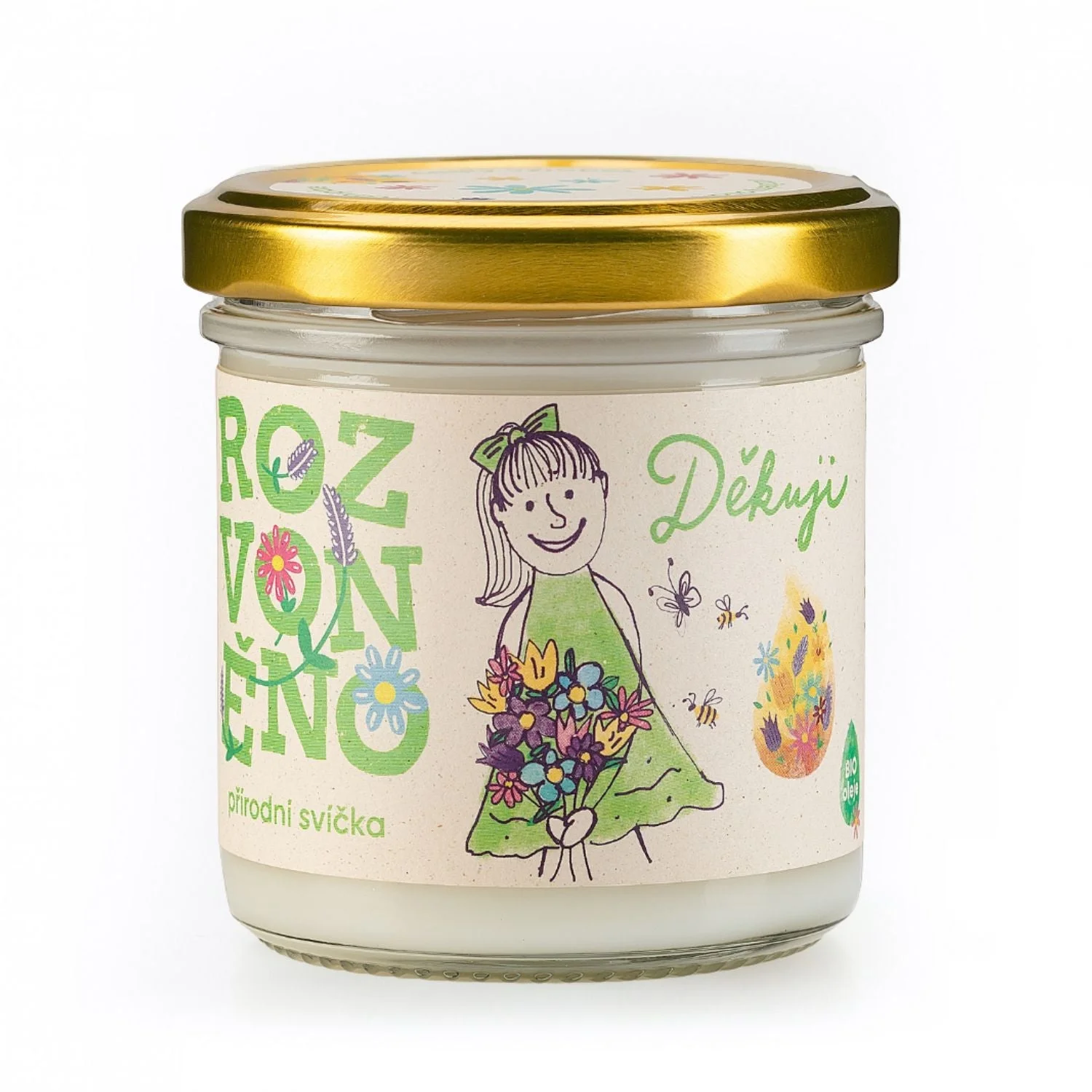 Rozvoněno Vonná svíčka - Děkuji (130 ml) - s grepem, limetkou a bergamotem