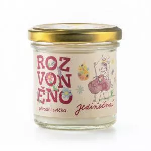 Rozvoněno Vonná svíčka - Jedinečná (130 ml) - s geránií a palmovou růží