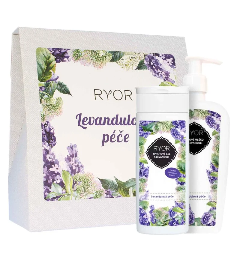Lavender dárková sada sprchový gel 200 ml + tělové mléko
