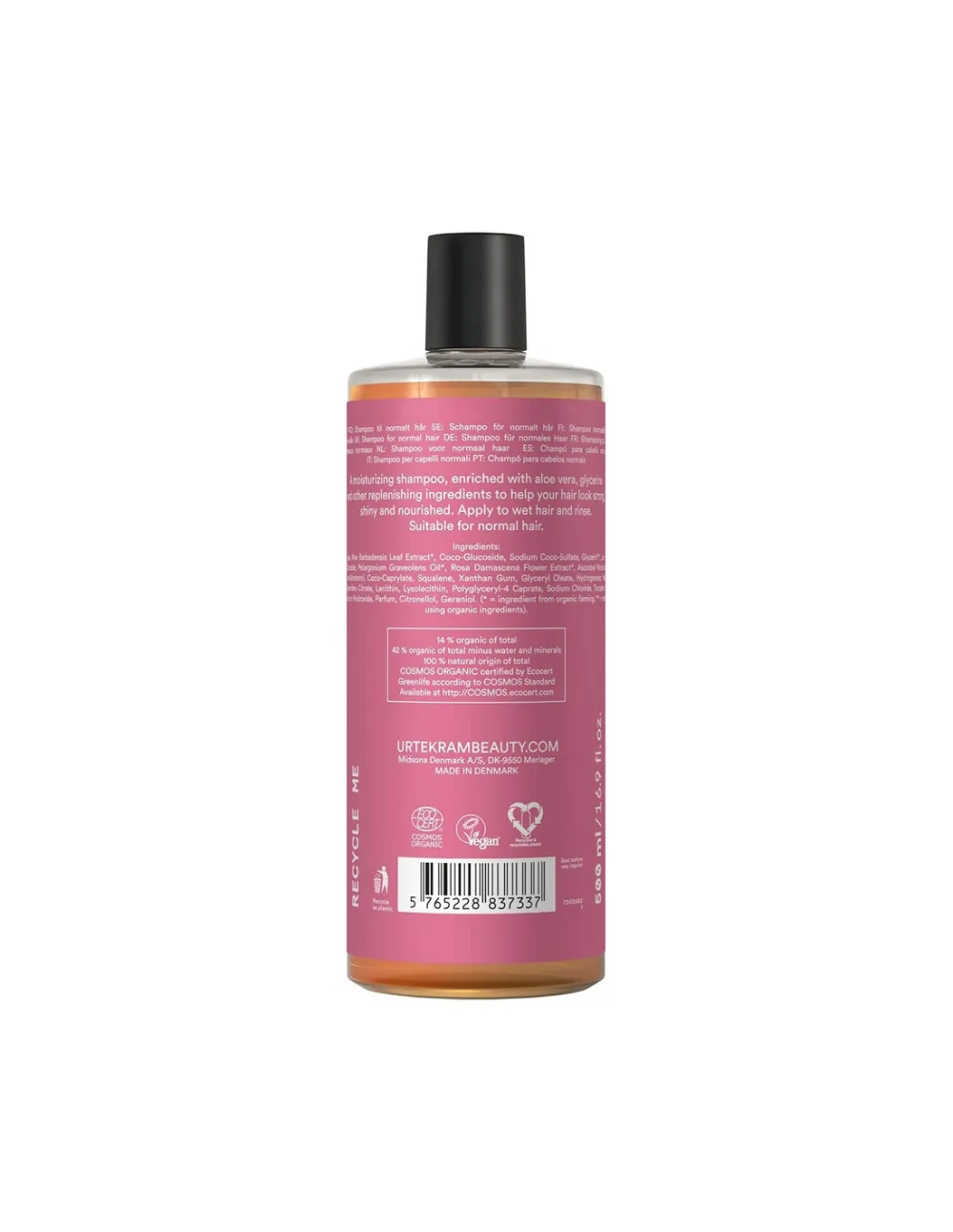 Urtekram Šampon růžový 500ml BIO, VEG