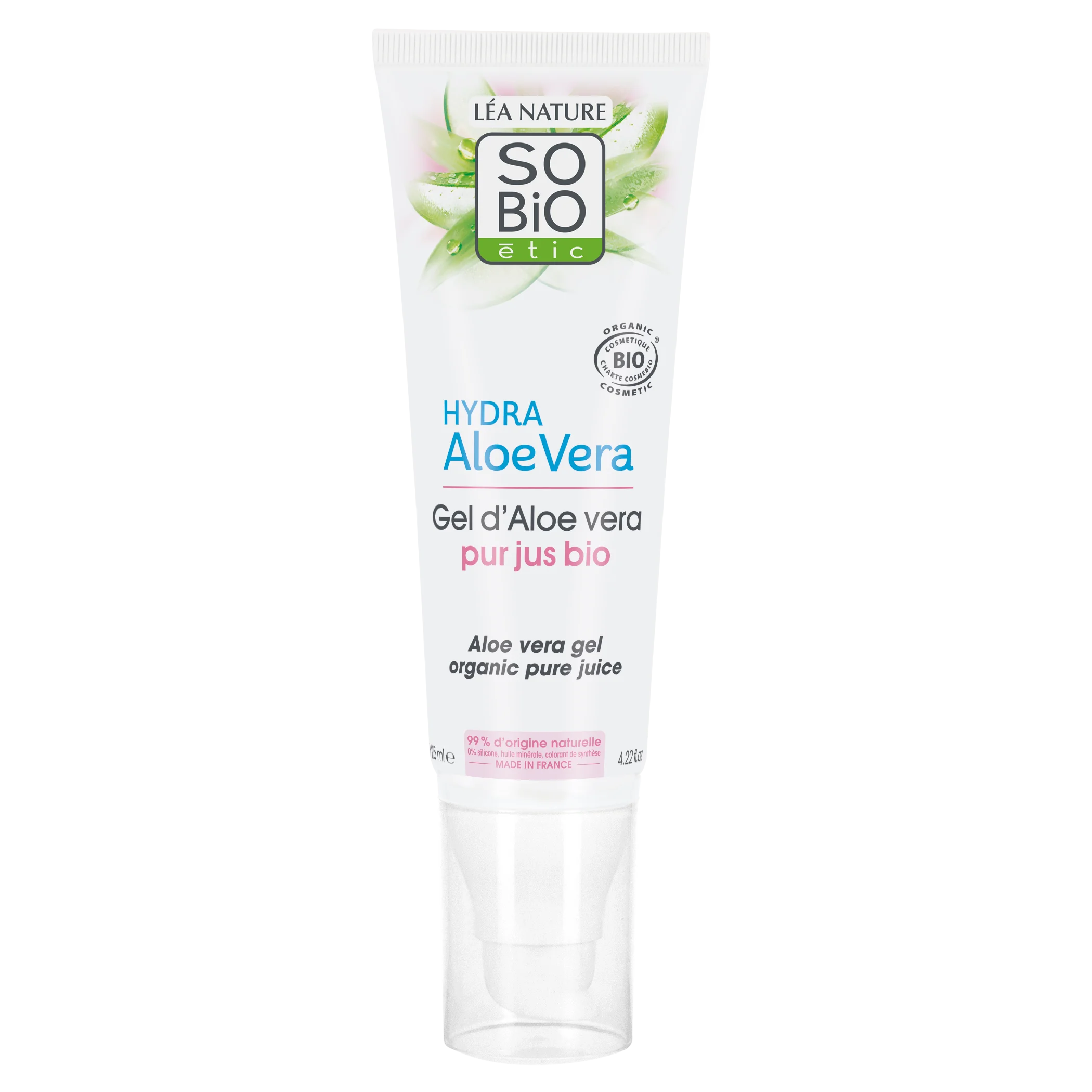 SO’BiO étic Aloe vera gel - hypoalergenní BIO (125 ml) - intenzivní hydratace a zklidnění pokožky