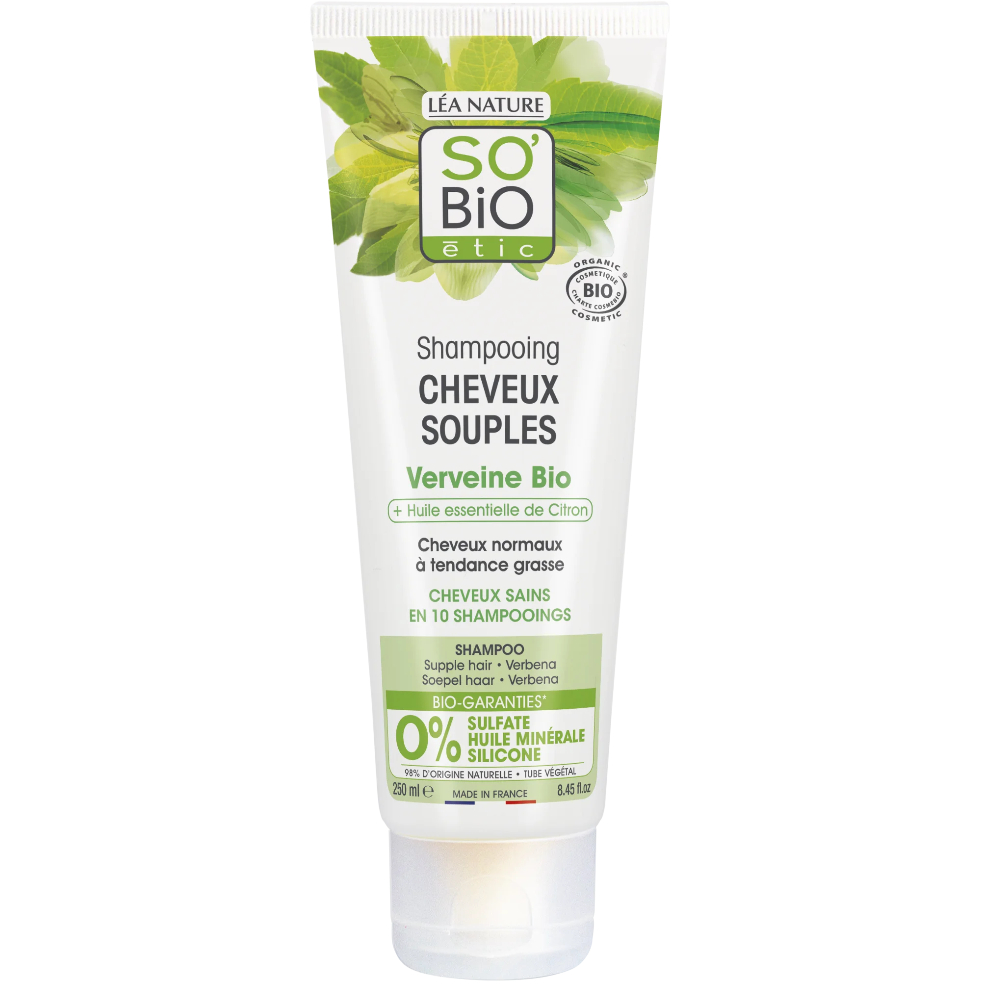 SO’BiO étic Šampon jemný verbena-citron BIO (250 ml) - ideální pro mastné vlasy