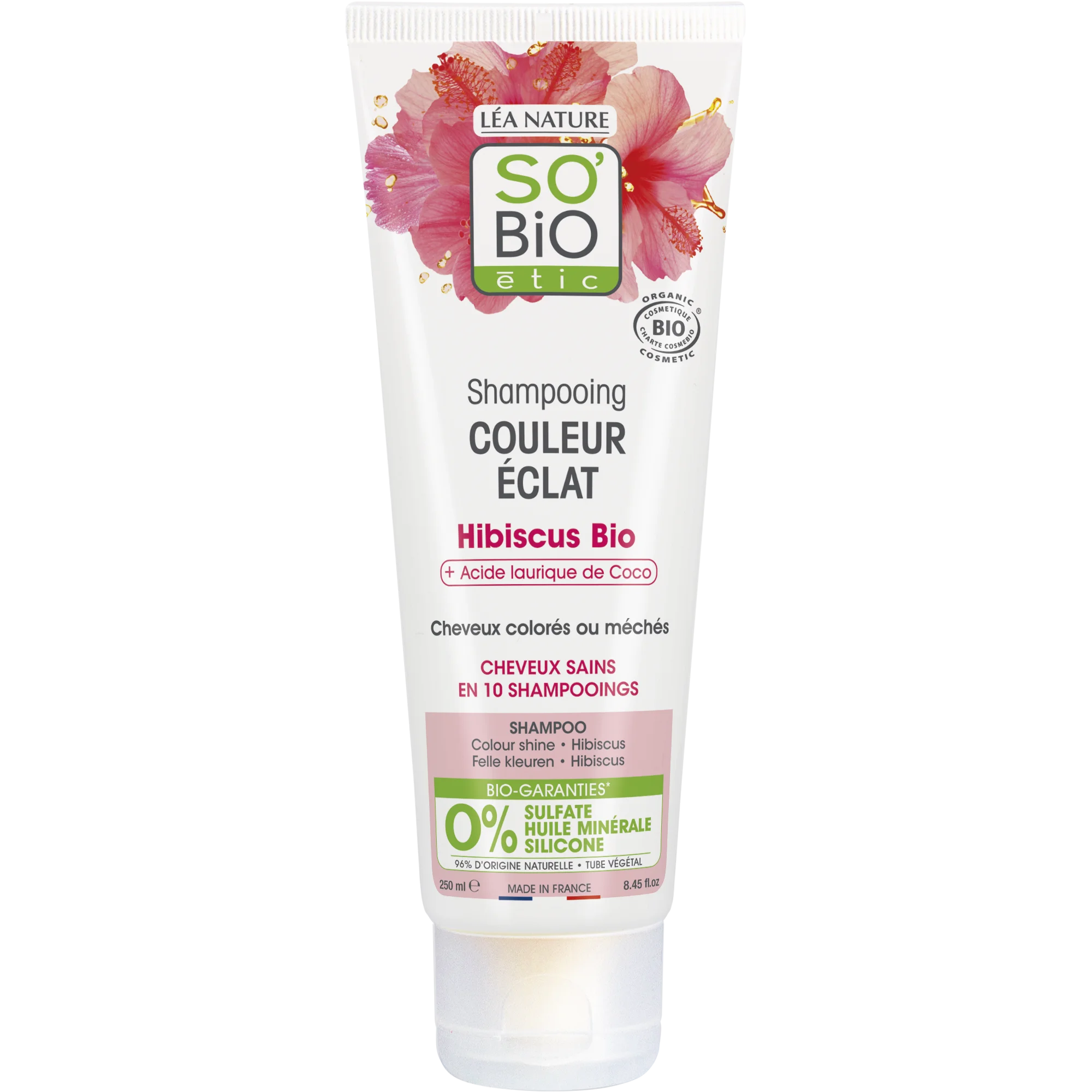 SO’BiO étic Šampon pro barvené a melírované vlasy s ibiškem BIO (250 ml) - udržuje zářivou barvu