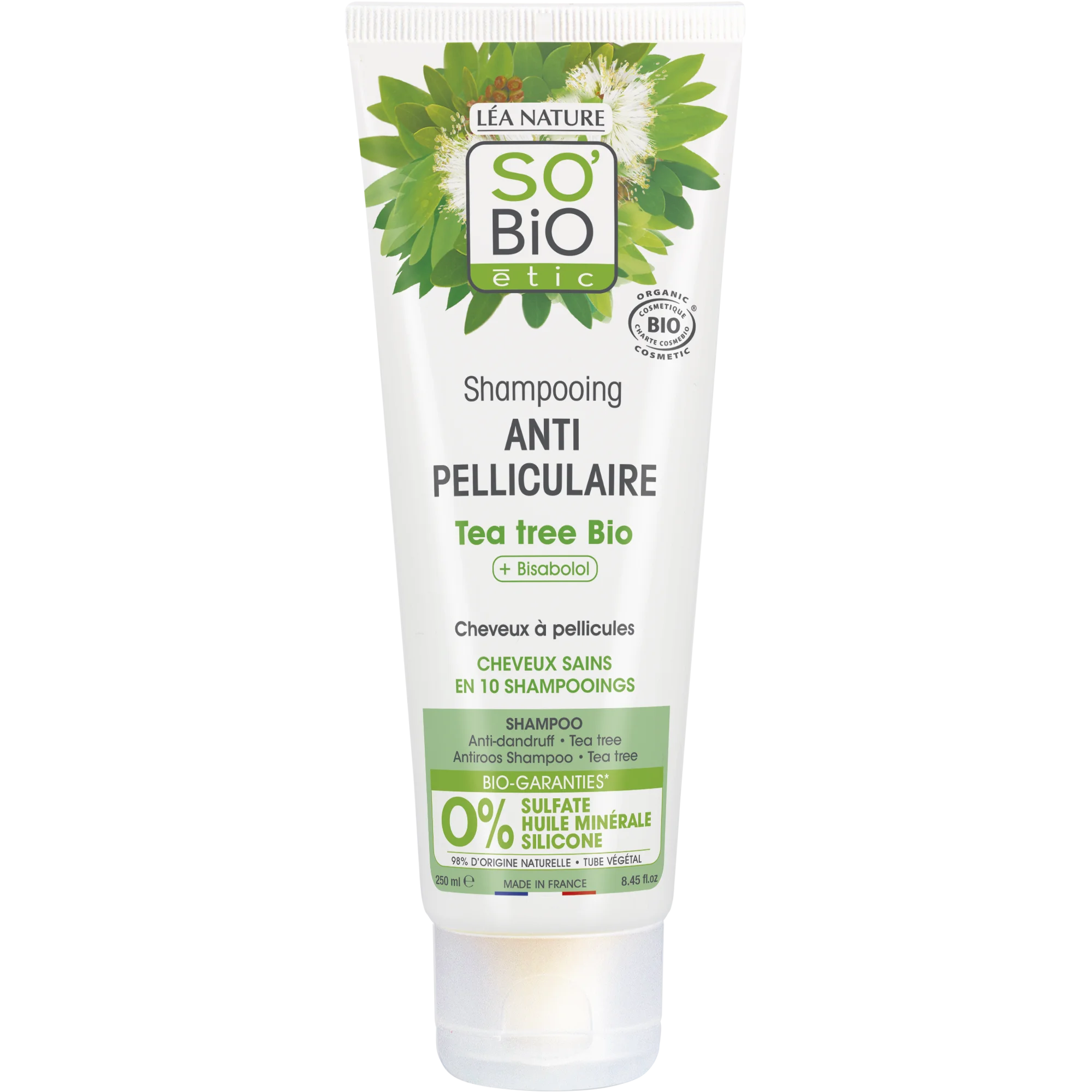 SO’BiO étic Šampon proti lupům s tea tree a bisabololem BIO (250 ml) - se šťávou z aloe vera