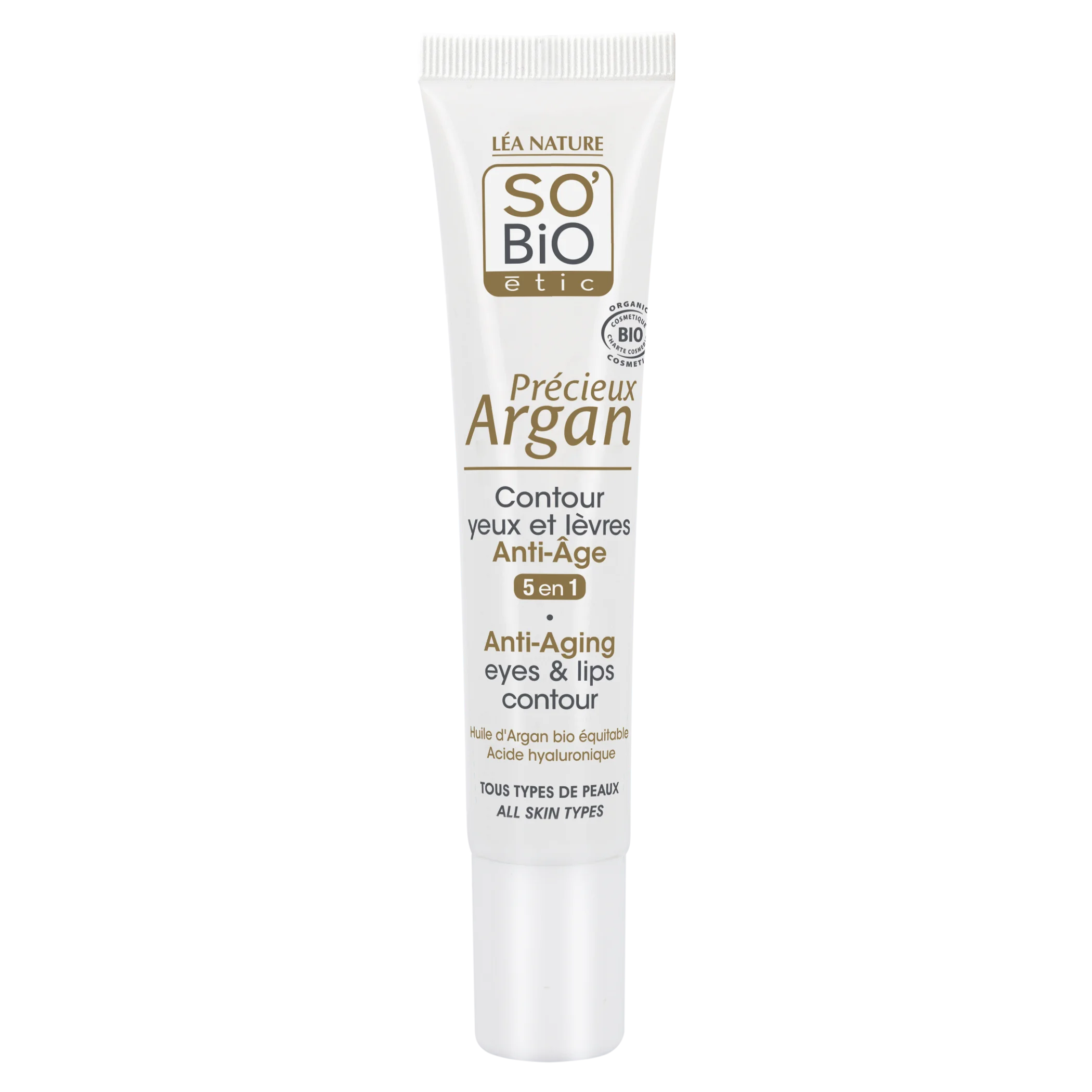 SO’BiO étic Anti-Age Precieux Argan Krém na okolí očí a rtů BIO (15 ml) - ideální pro zralou pleť