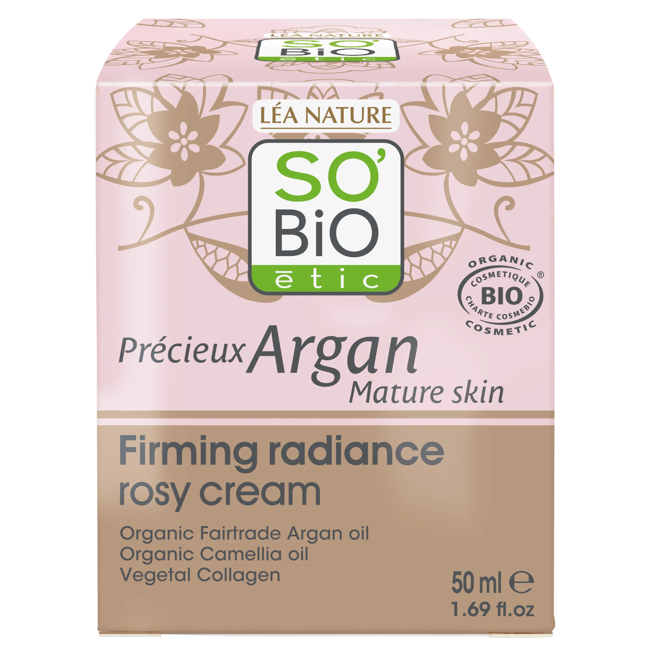 SO’BiO étic Anti-age Precieux Argan Krém růžový denní pro zpevnění GOLD BIO (50 ml) - zpevňuje a rozjasňuje pleť