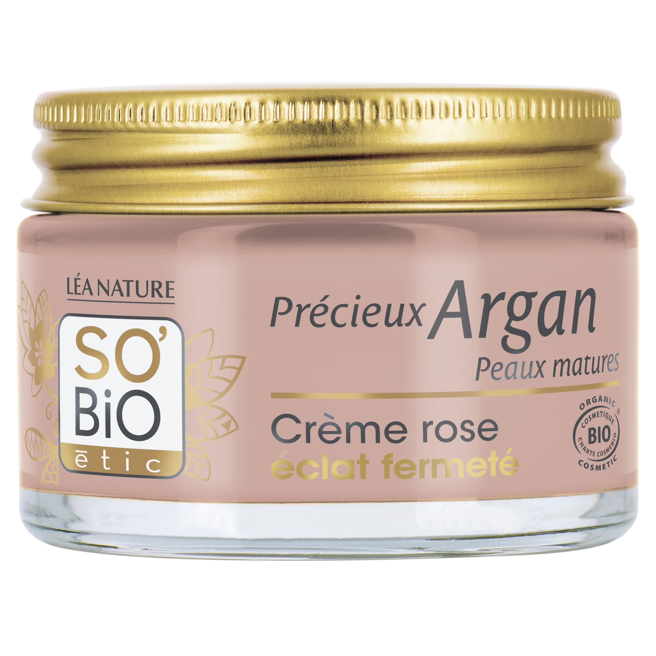 SO’BiO étic Anti-age Precieux Argan Krém růžový denní pro zpevnění GOLD BIO (50 ml) - zpevňuje a rozjasňuje pleť