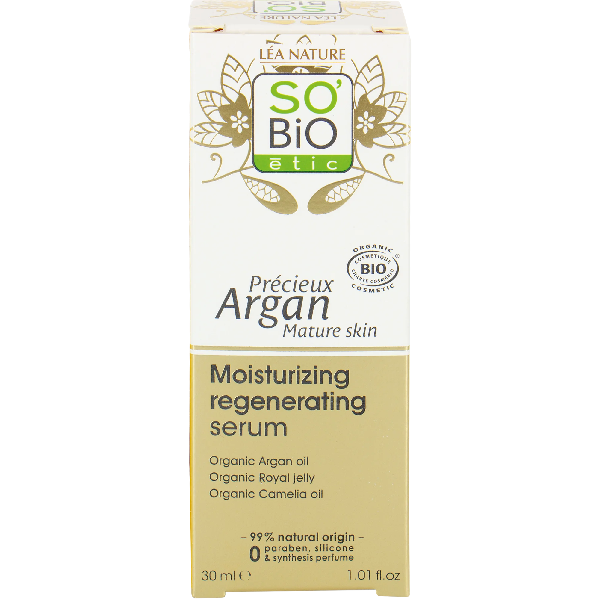 SO’BiO étic Anti-Age Precieux Argan Sérum hydratační a regenerační GOLD BIO (30 ml) - s kyselinou hyaluronovou
