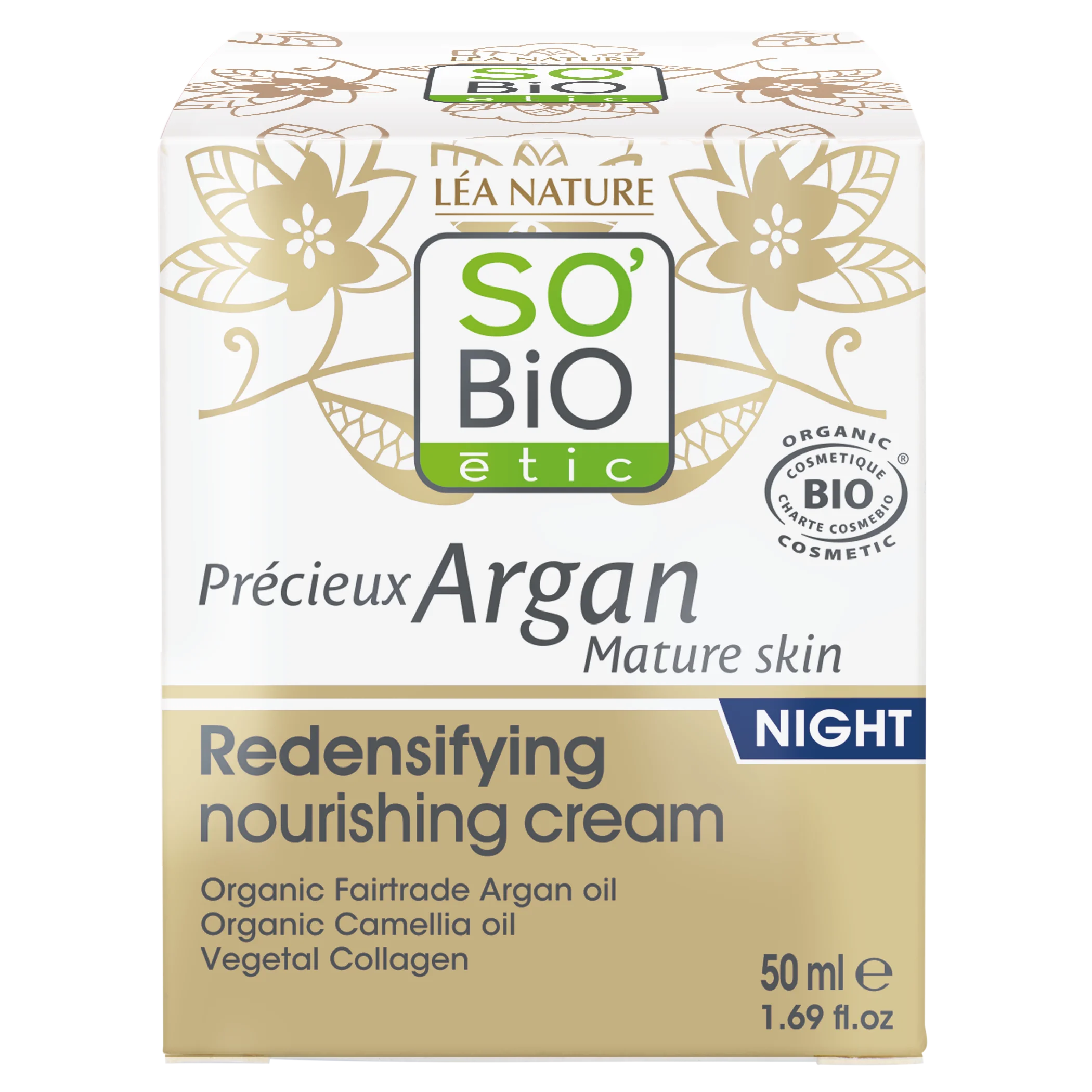 SO’BiO étic Anti-age Precieux Krém noční výživný a zpevňující GOLD BIO (50 ml) - ideální pro zralou pleť