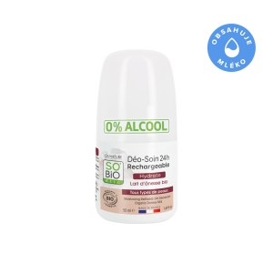 Deodorant roll-on 24h hydratační s oslím mlékem - znovuplnitelný BIO (50 ml) - i pro citlivou pokožku