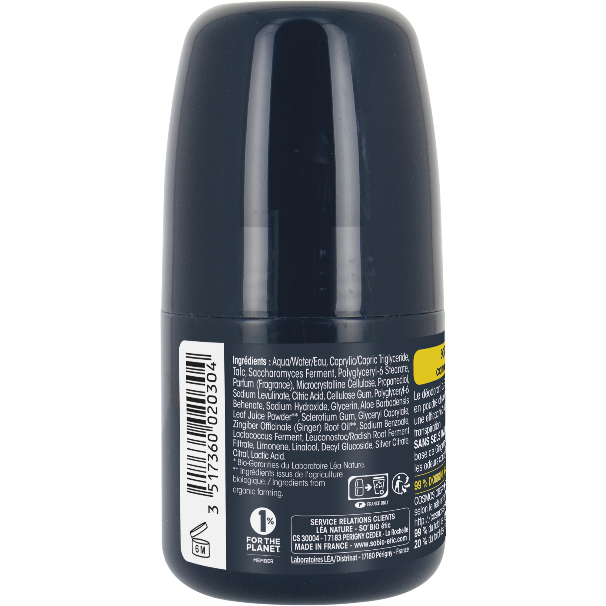 SO’BiO étic Deodorant roll-on 24h MEN - zázvor BIO (50 ml) - účinný až 24 hodin