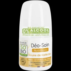 SO’BiO étic Deodorant roll-on 24h Nutrition+ s karité BIO (50 ml) - účinný až 24 hodin