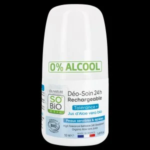 SO’BiO étic Deodorant roll-on 24h - Tolerance+ s Aloe vera BIO (50 ml) - účinný až 24 hodin