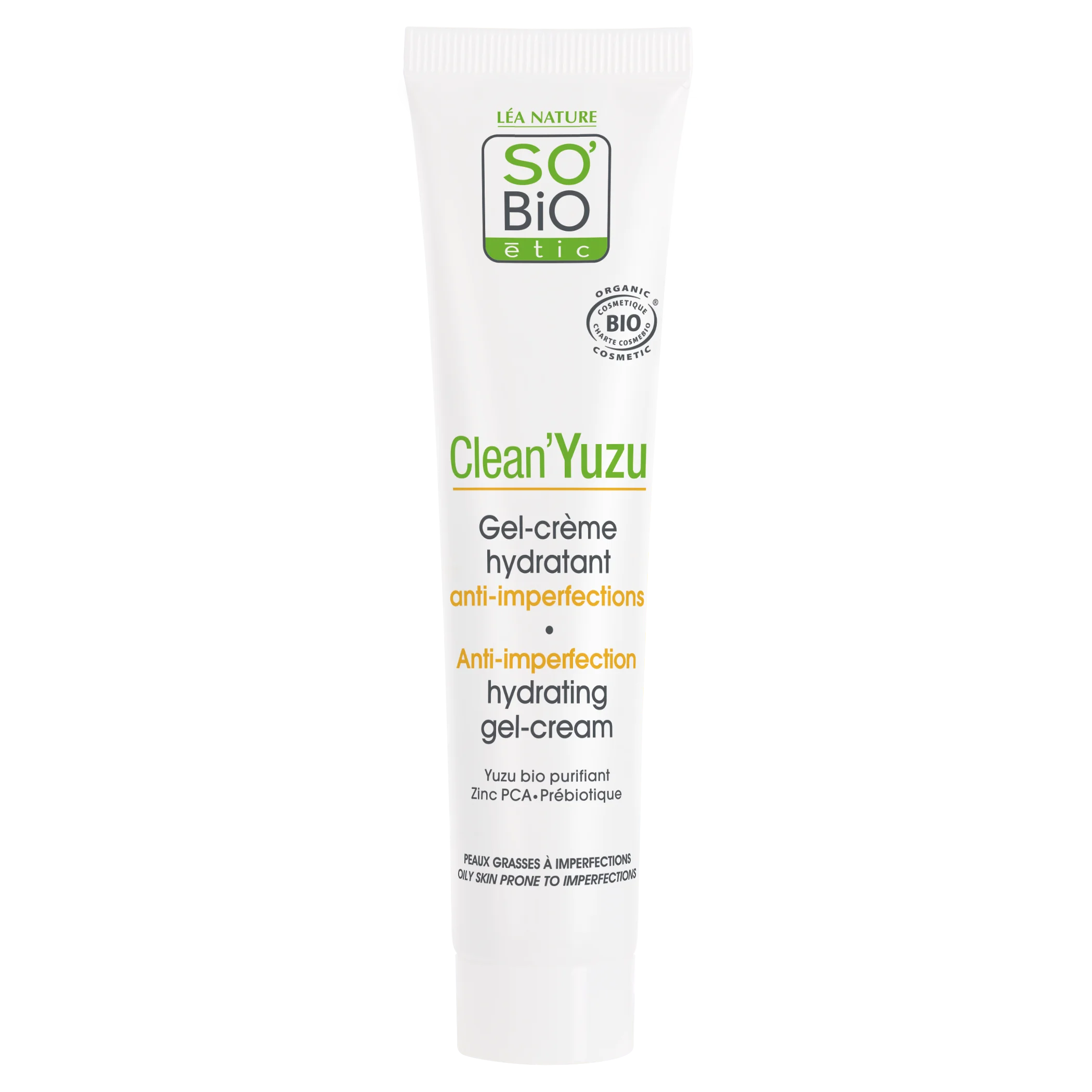 SO’BiO étic Gel-krém pleťový hydratační - Clean Yuzu BIO (40 ml) - ideální pro mastnou pleť