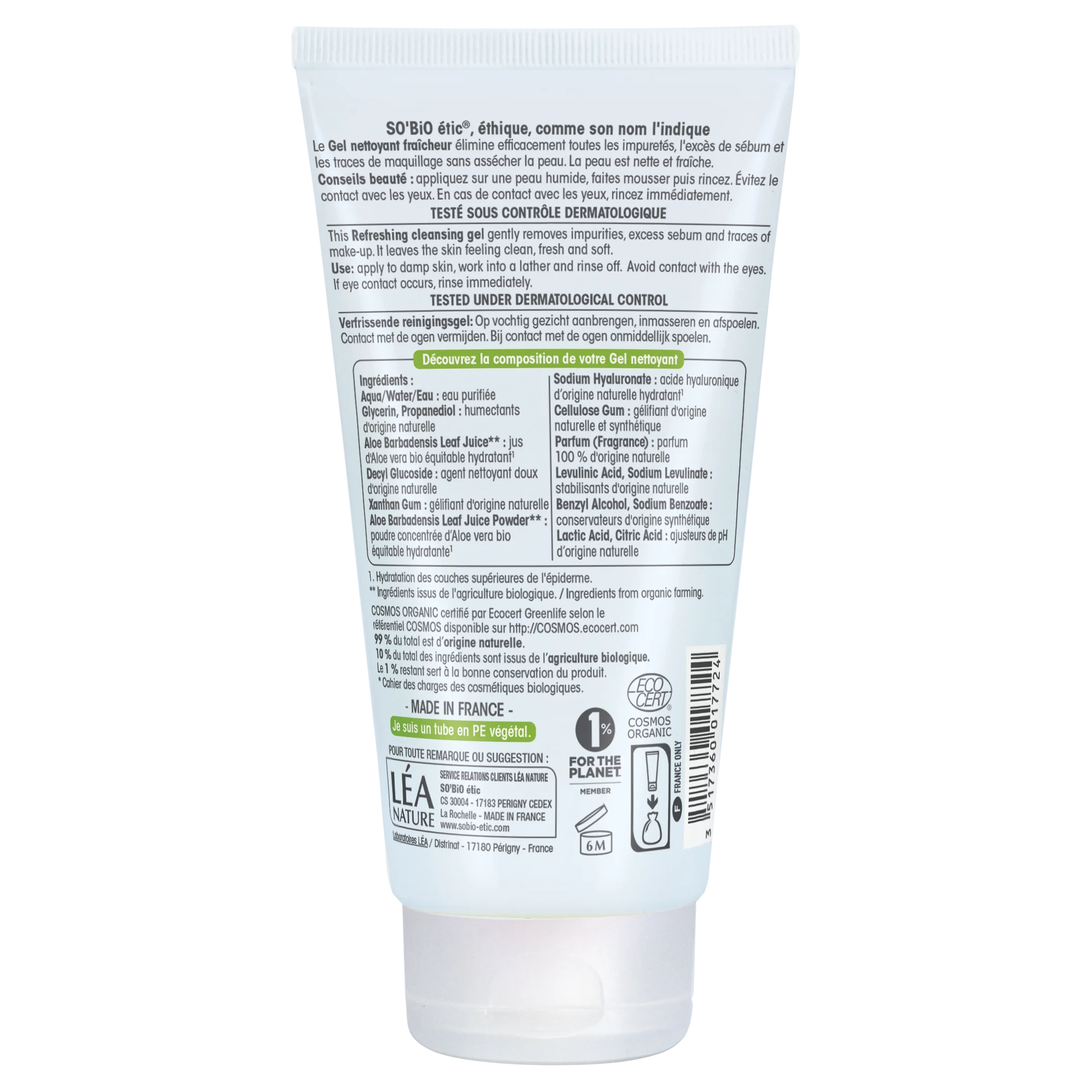 SO’BiO étic Gel mycí hydratační Aloe vera BIO (150 ml) - pro všechny typy pleti