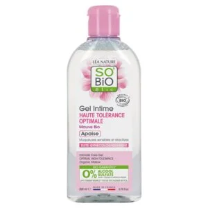 SO’BiO étic Gel mycí pro intimní hygienu hypoalergenní BIO (200 ml) - s výtažkem ze slézu obecného
