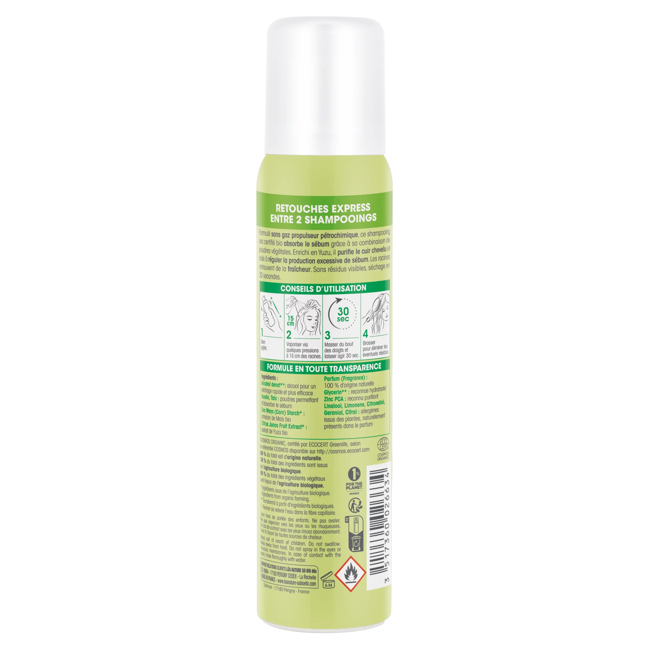 SO’BiO étic Čisticí suchý šampon ve spreji s Yuzu BIO (100 ml) - zanechává vlasy svěží a hladké