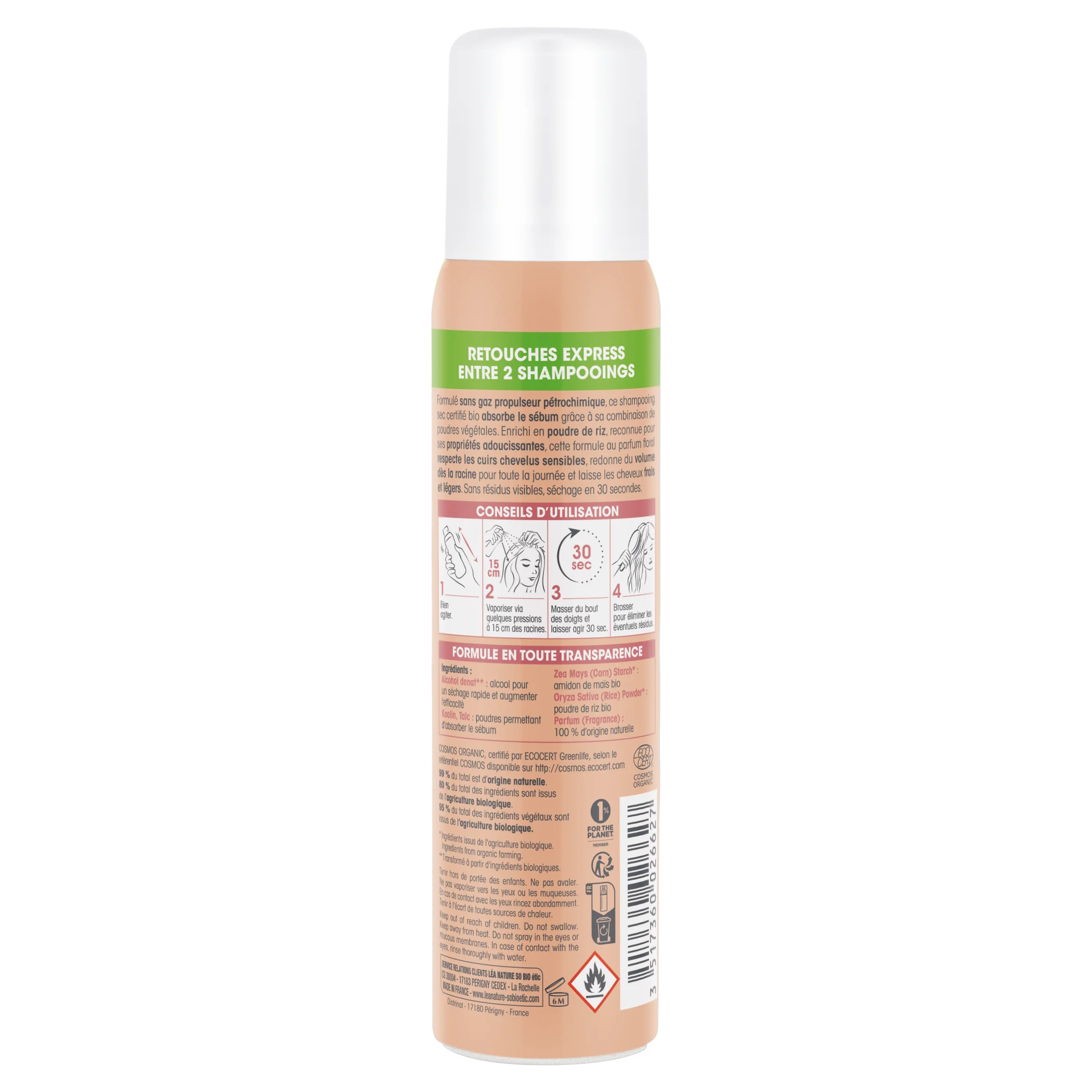 SO’BiO étic Jemný suchý šampon ve spreji pro citlivou pokožku hlavy BIO (100 ml) - objem a čisté vlasy bez mytí
