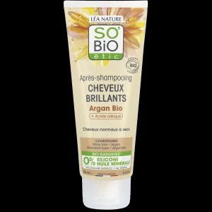 SO’BiO étic Kondicionér argan pro lesk - pro normální až suché vlasy BIO (200 ml) - vlasy zanechává lesklé a hebké